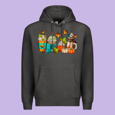 Fall Coffee Cups Premium Hoodie Designed By Adodesignshop