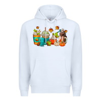 White fall coffee cups Premium Hoodie - AdoDesignShop