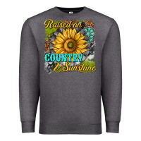 Charcoal Heather raised on country and sunshine Premium Sweatshirt - texasbilliewilder