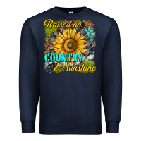 Navy raised on country and sunshine Premium Sweatshirt - texasbilliewilder