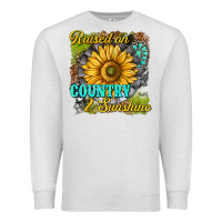 Oatmeal Heather raised on country and sunshine Premium Sweatshirt - texasbilliewilder