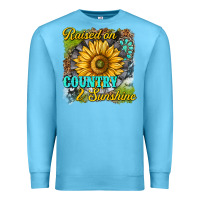 Ocean Blue raised on country and sunshine Premium Sweatshirt - texasbilliewilder