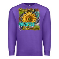 Purple raised on country and sunshine Premium Sweatshirt - texasbilliewilder