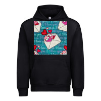 Black valentines day envelope with hearts Urban Hoodie - BundleAndBundleShop