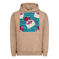 Pigment Burro valentines day envelope with hearts Urban Hoodie - BundleAndBundleShop