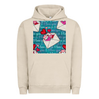 Pigment French Oak valentines day envelope with hearts Urban Hoodie - BundleAndBundleShop