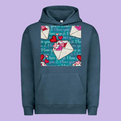 Valentines Day Envelope With Hearts Urban Hoodie Designed By Bundleandbundleshop