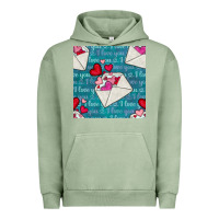 Pigment Oil Green valentines day envelope with hearts Urban Hoodie - BundleAndBundleShop