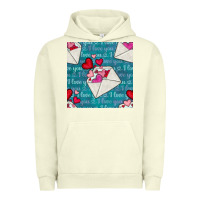 Pigment Pistachio valentines day envelope with hearts Urban Hoodie - BundleAndBundleShop