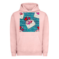 Pigment Salmon valentines day envelope with hearts Urban Hoodie - BundleAndBundleShop