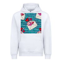 White valentines day envelope with hearts Urban Hoodie - BundleAndBundleShop