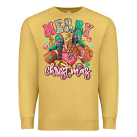 Antique Gold pink merry christmas black girl sneakers Premium Sweatshirt - RanaPortraitStore