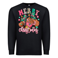Black pink merry christmas black girl sneakers Premium Sweatshirt - RanaPortraitStore