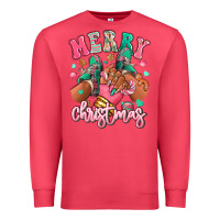 Cardinal pink merry christmas black girl sneakers Premium Sweatshirt - RanaPortraitStore