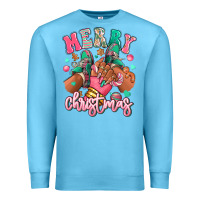 Ocean Blue pink merry christmas black girl sneakers Premium Sweatshirt - RanaPortraitStore