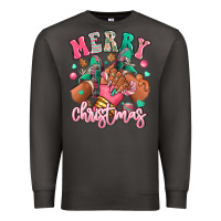 Smoke pink merry christmas black girl sneakers Premium Sweatshirt - RanaPortraitStore