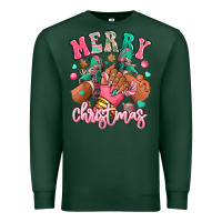 Pink Merry Christmas Black Girl Sneakers Premium Sweatshirt | Teevron