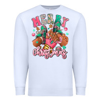 White pink merry christmas black girl sneakers Premium Sweatshirt - RanaPortraitStore