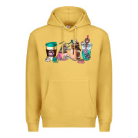 Antique Gold cat  coffee cup Premium Hoodie - AdoDesignShop