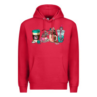 Cardinal cat  coffee cup Premium Hoodie - AdoDesignShop