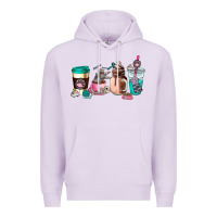 Lilac cat  coffee cup Premium Hoodie - AdoDesignShop