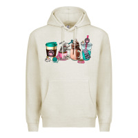 Oatmeal Heather cat  coffee cup Premium Hoodie - AdoDesignShop