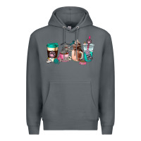 Rock cat  coffee cup Premium Hoodie - AdoDesignShop