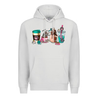 Dove Grey cat  coffee cup Premium Hoodie - AdoDesignShop