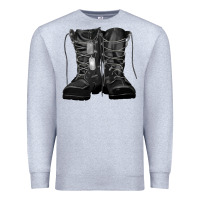 Heather Grey soldier boots Premium Sweatshirt - RanaPortraitStore