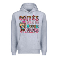 Heather Grey coffee gives me nurse power Premium Hoodie - AdoDesignShop