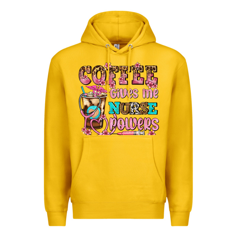 Coffee Gives Me Nurse Power Premium Hoodie by AdoDesignShop | Teevron