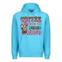 Ocean Blue coffee gives me nurse power Premium Hoodie - AdoDesignShop