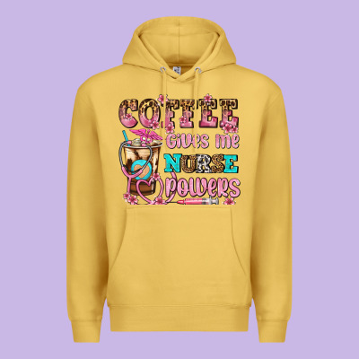 Coffee Gives Me Nurse Power Premium Hoodie Designed By Adodesignshop
