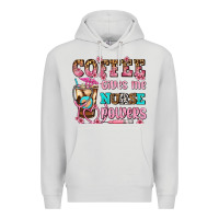 Dove Grey coffee gives me nurse power Premium Hoodie - AdoDesignShop