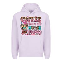 Lilac coffee gives me nurse power Premium Hoodie - AdoDesignShop