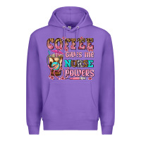 Purple coffee gives me nurse power Premium Hoodie - AdoDesignShop