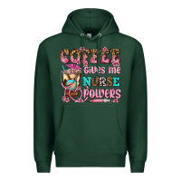 Sports Green coffee gives me nurse power Premium Hoodie - AdoDesignShop