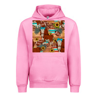 Fuchsia Pink football hereford sunflower seamless pattern Urban Hoodie - JahusDesignShop