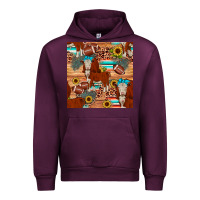Mauve Wine football hereford sunflower seamless pattern Urban Hoodie - JahusDesignShop