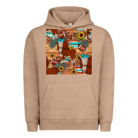 Pigment Burro football hereford sunflower seamless pattern Urban Hoodie - JahusDesignShop