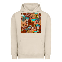 Pigment French Oak football hereford sunflower seamless pattern Urban Hoodie - JahusDesignShop