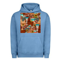 Pigment Pebble Blue football hereford sunflower seamless pattern Urban Hoodie - JahusDesignShop