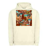 Pigment Pistachio football hereford sunflower seamless pattern Urban Hoodie - JahusDesignShop