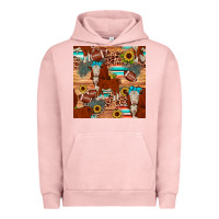 Pigment Salmon football hereford sunflower seamless pattern Urban Hoodie - JahusDesignShop