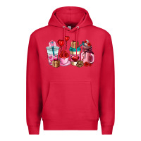 Cardinal valentines day roses coffee cups Premium Hoodie - AdoDesignShop
