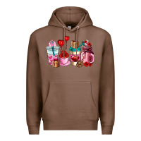 Chestnut valentines day roses coffee cups Premium Hoodie - AdoDesignShop
