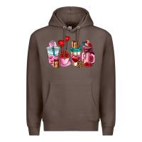 Coffee valentines day roses coffee cups Premium Hoodie - AdoDesignShop