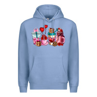 Colony Blue valentines day roses coffee cups Premium Hoodie - AdoDesignShop
