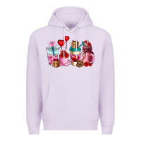 Lilac valentines day roses coffee cups Premium Hoodie - AdoDesignShop