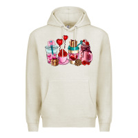 Oatmeal Heather valentines day roses coffee cups Premium Hoodie - AdoDesignShop